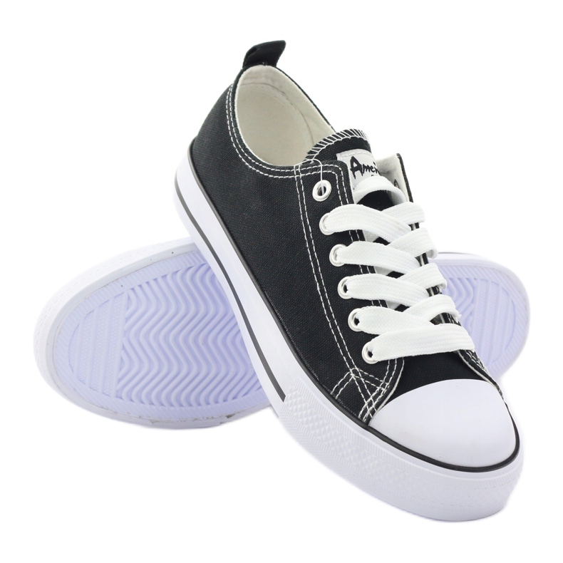 American Club Klassiset mustat lenkkarit amerikkalaiset DSLN-01 kengät 3