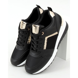 Mustat AD-349 mustat kiilamaiset urheilukengät 1