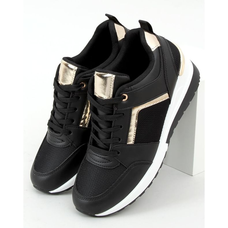 Mustat AD-349 mustat kiilamaiset urheilukengät 1