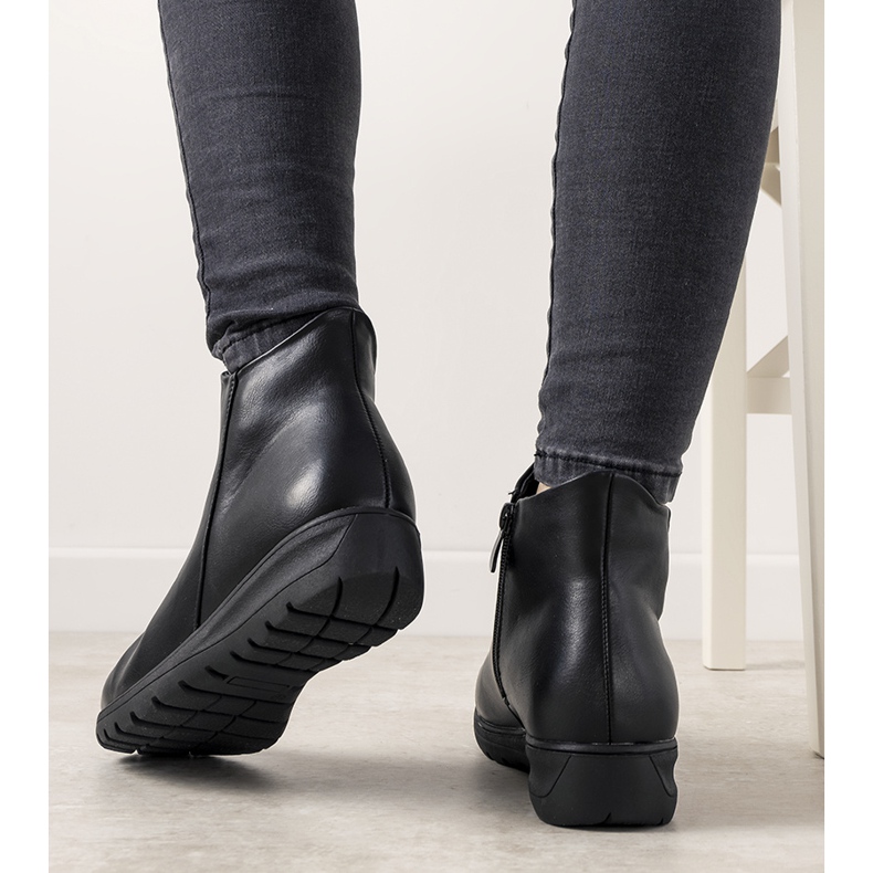 Mustat sileät litteät Garrido -saappaat 2