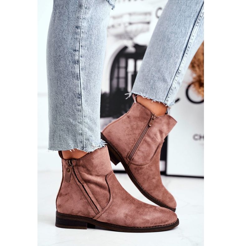 Evento Jodhpur -saappaat, mokkanahkat beige -vetoketjut ruskea 1