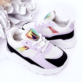 Lasten urheilukengät Tennarit Musta-Violetti Peliaika valkoinen 4