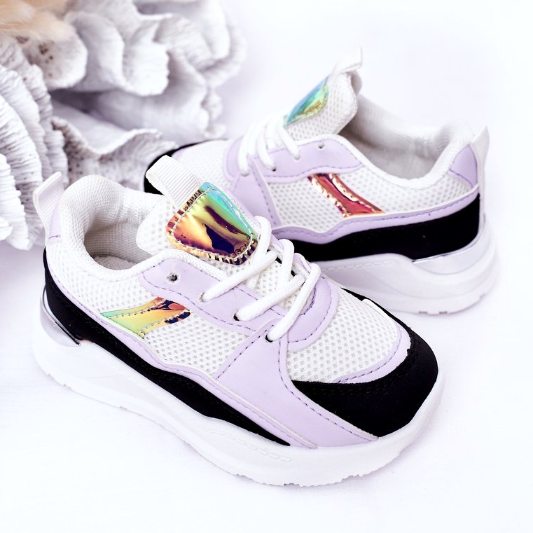 Lasten urheilukengät Tennarit Musta-Violetti Peliaika valkoinen 4