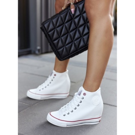 Nahkaiset tennarit Wedge Cross Jeans II2R4024 Valkoinen 2