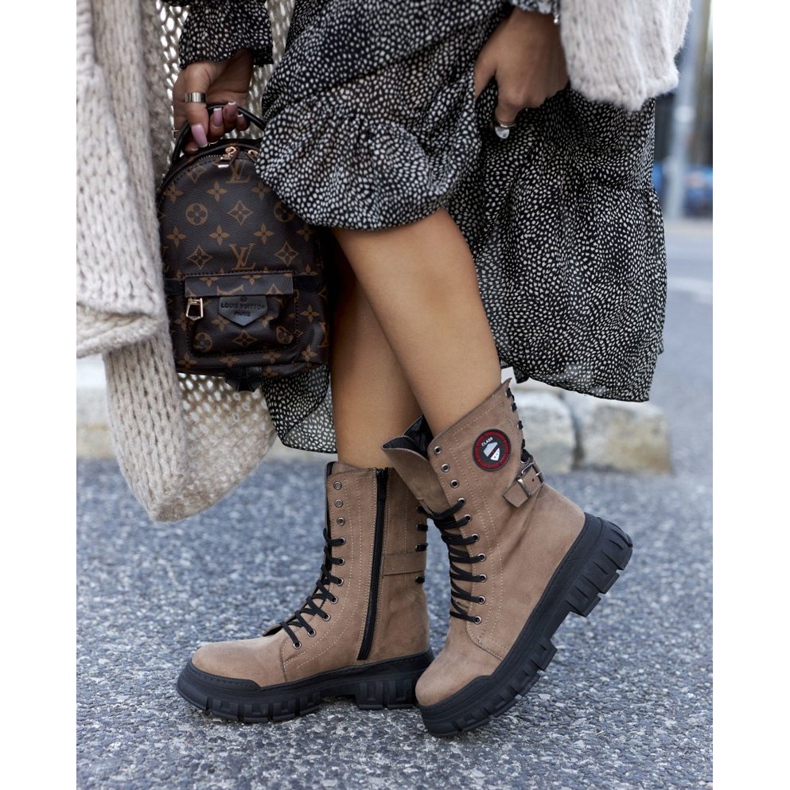 NAVY DOT Naisten Saappaat Loukkaajat Työntekijät Ruskea Monope 2