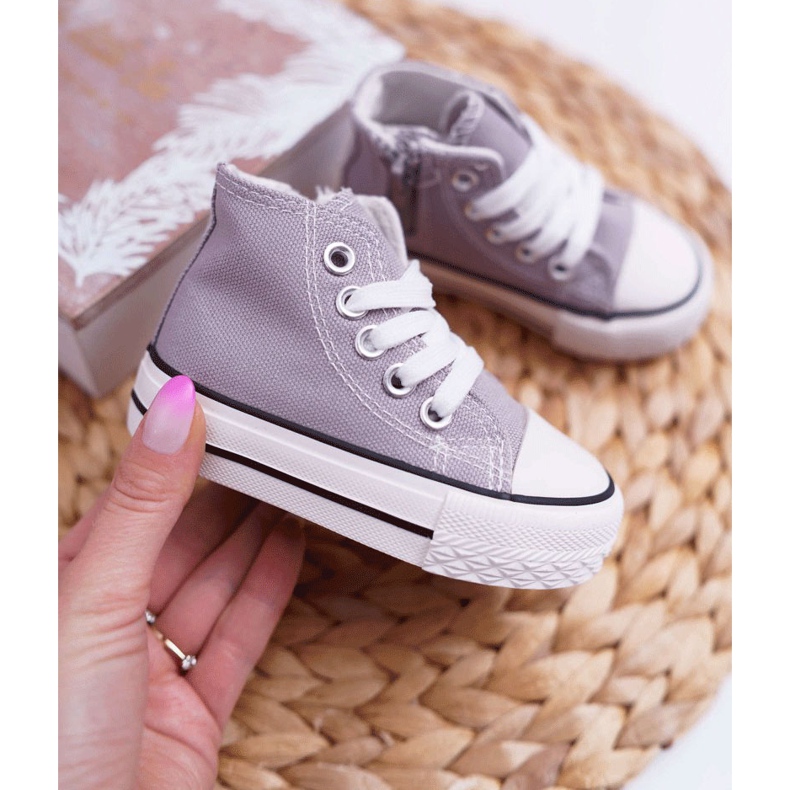 FRROCK Klassiset lasten lenkkarit korkealla vetoketjulla harmaa Filemon 2