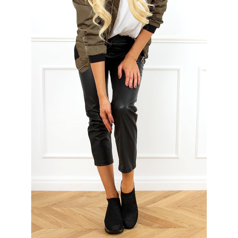 Musta RQ316 Musta kiilamaiset urheilukengät 1