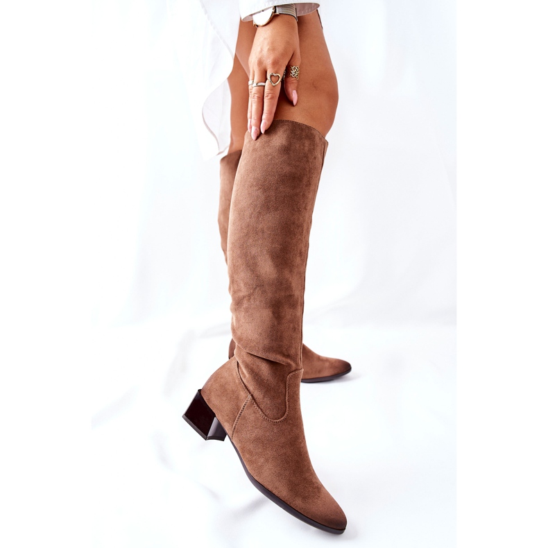 Vinceza Naisten saappaat korkokengät mokka Beige Bolea 2