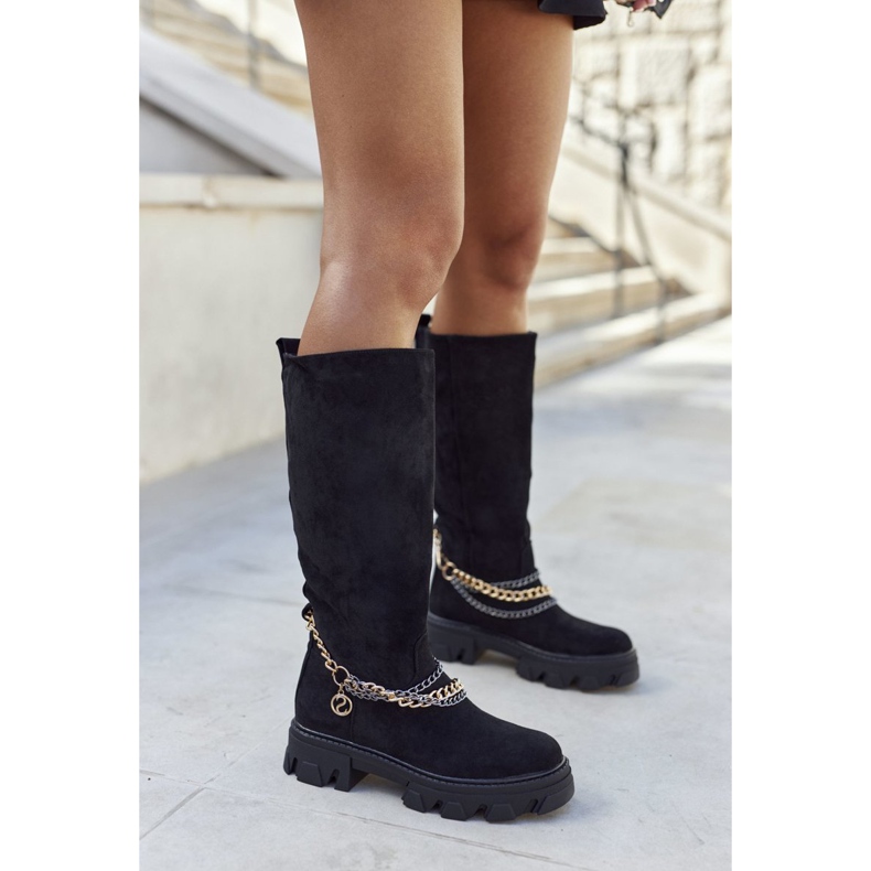 PS1 Naisten korkeat saappaat Black Lagoon musta 2