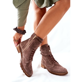 Naisten Velour -nahkakengät Nicole 2682 Ruskea 2