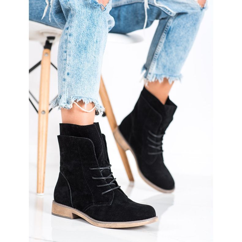 Seastar Korkeat mokkanahkaiset nilkkurit musta 2