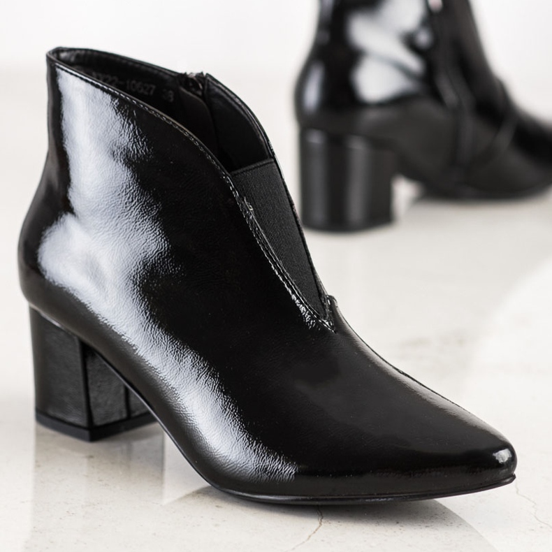 VINCEZA lakatut saappaat musta 1