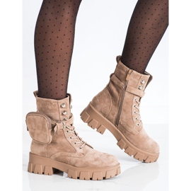 Mokkanahkaiset VINCEZA -tasku beige 2