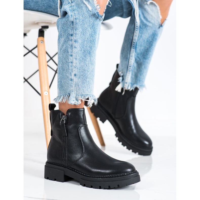 Evento Mukavat vetoketjulliset saappaat musta 2