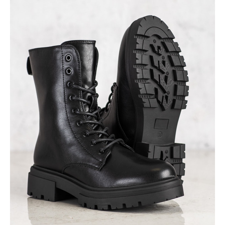 Evento Lämpimät saappaat eko -nahalla musta 1