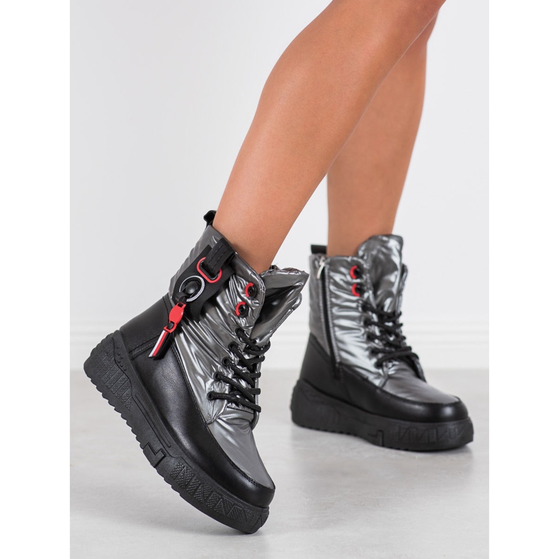 Seastar Lämpimät lumisaappaat lavalla musta hopea harmaa 1