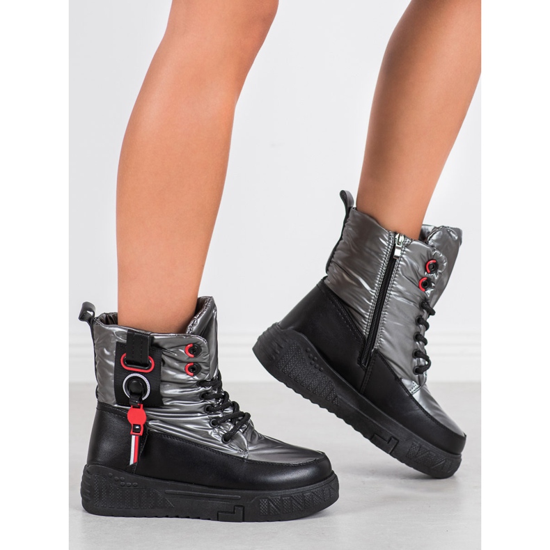 Seastar Lämpimät lumisaappaat lavalla musta hopea harmaa 2