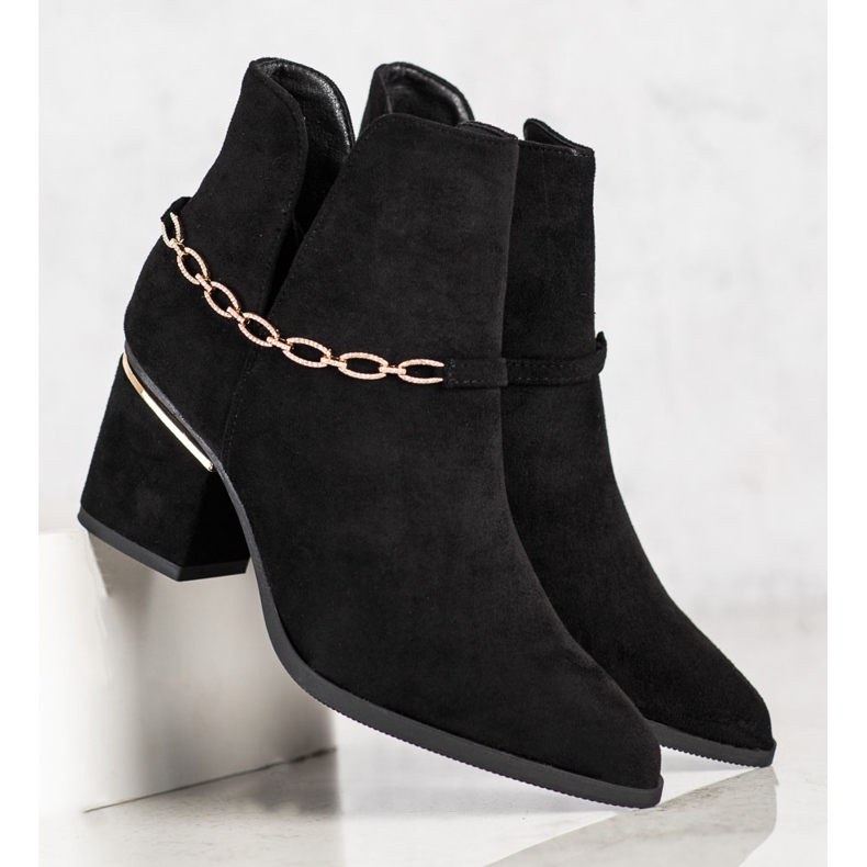 Seastar Tyylikkäät saappaat ketjulla musta 1