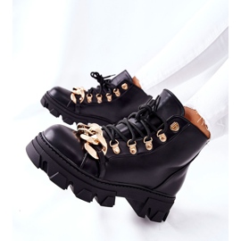 PS1 Naisten lämpimät trapper -saappaat, joissa on ketju musta Labri 1