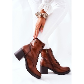 Vinceza Lämpimät naisten saappaat kantapäällä Camel Dunaff ruskea 1