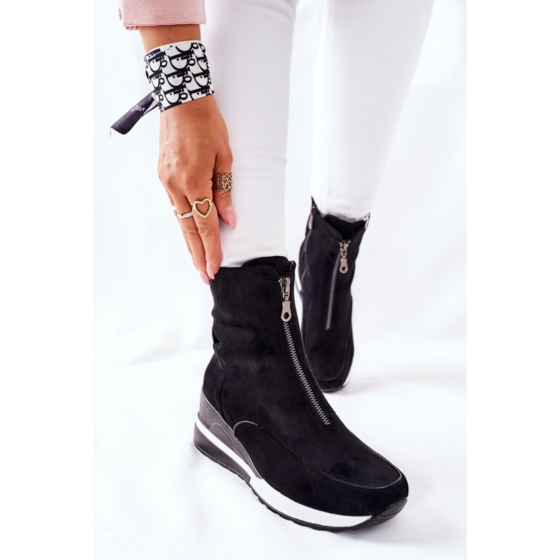 Vinceza Naisten saappaat kiilalla Black Glenvar musta 2