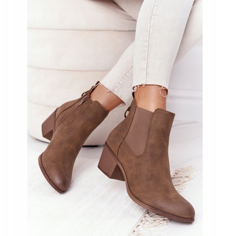 PJ1 Naisten lämpimät saappaat Jodhpur Heel 20Y8014-6 ruskea 3