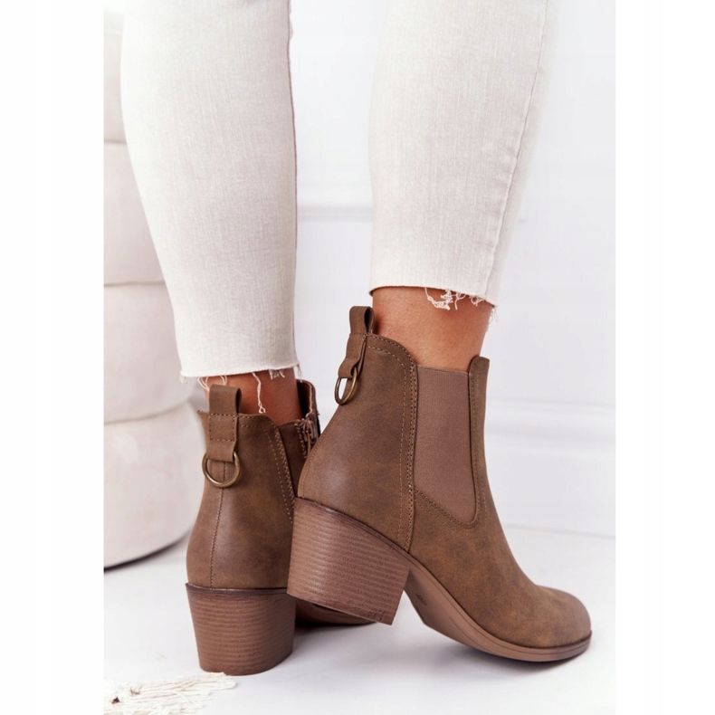 PJ1 Naisten lämpimät saappaat Jodhpur Heel 20Y8014-6 ruskea 4