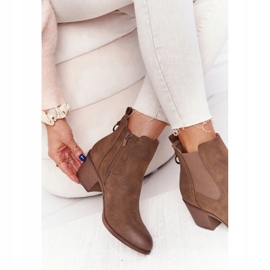 PJ1 Naisten lämpimät saappaat Jodhpur Heel 20Y8014-6 ruskea 5