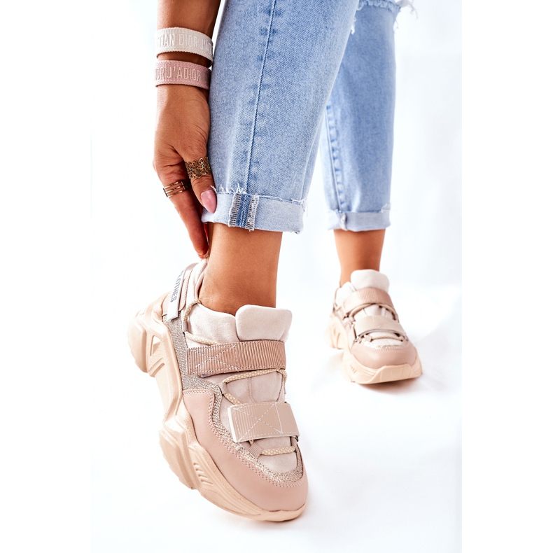 NAVY DOT Naisten urheilukengät Beige Katerini 1