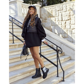 Naisten saappaat painatuksella GOE II2N4045 musta 2