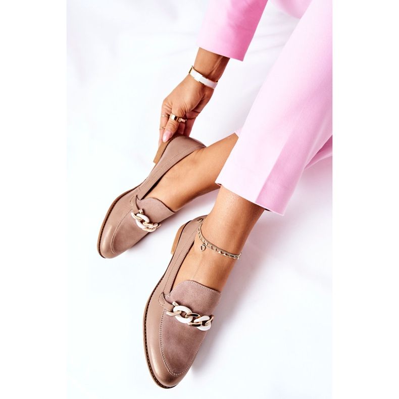 Naisten Brogues Maciejka Lakatut Loaferit Beige 4099B-04 / 00-1 1