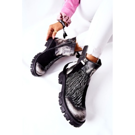 Nahkasaappaat Jodhpur-saappaat Maciejka musta-valkoinen 05137-21 2