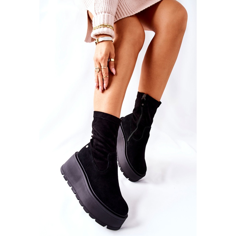 Suede saappaat Maciejka Black 05319-01 Platform musta 2