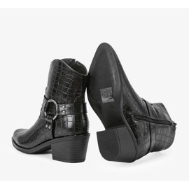 Mustat cowboy -saappaat krokotiilikuvioilla Lav 1