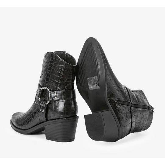 Mustat cowboy -saappaat krokotiilikuvioilla Lav 1