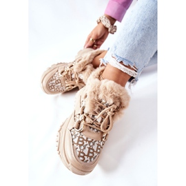 PM1 Naisten lämpimät urheilukengät Khaki Heart Beats 2