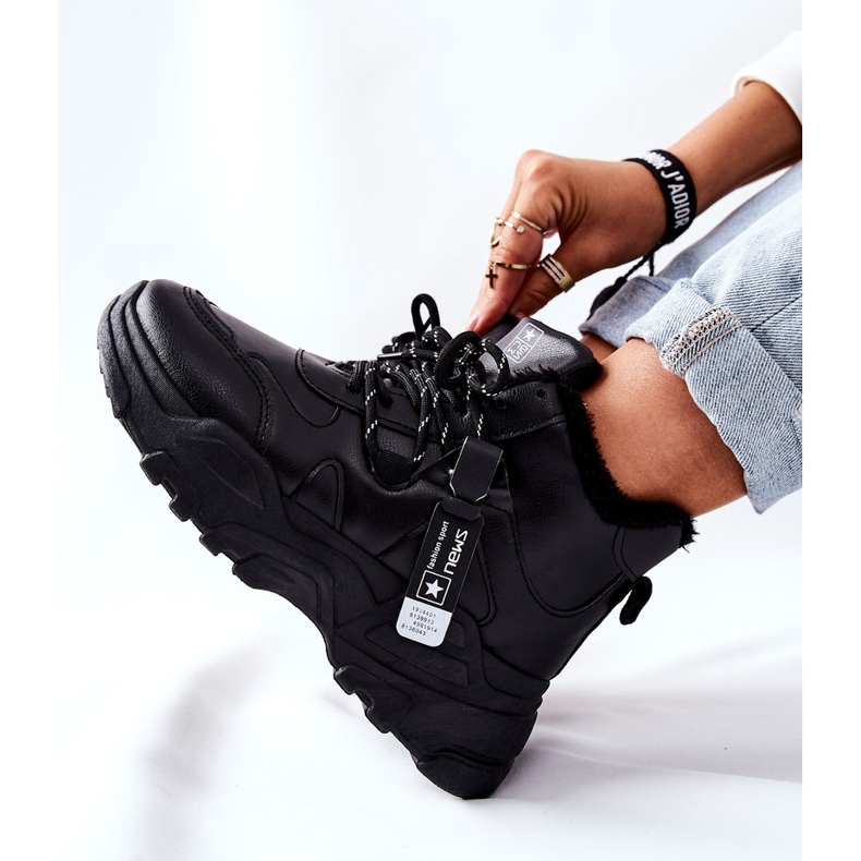 Naisten mustat lämpimät lenkkarit Lumisaappaat Kaphia 2