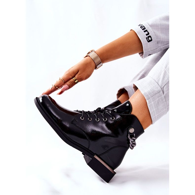 Lakatut lämpimät saappaat Sergio Leone musta BT405 2