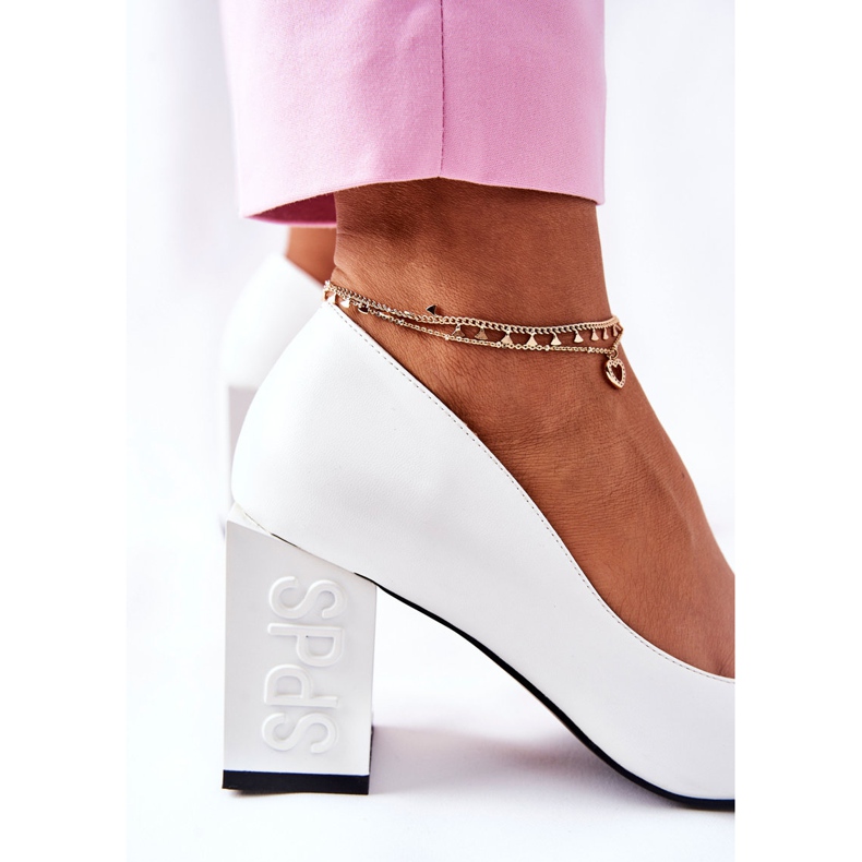 S.Barski Nahkapumput valkoisella Cherith -tangolla valkoinen 2