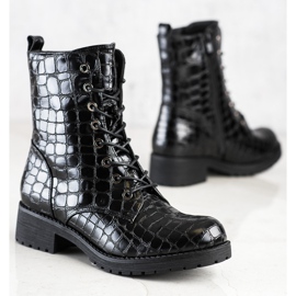 SHELOVET Pitsiset Trapper-saappaat musta 1