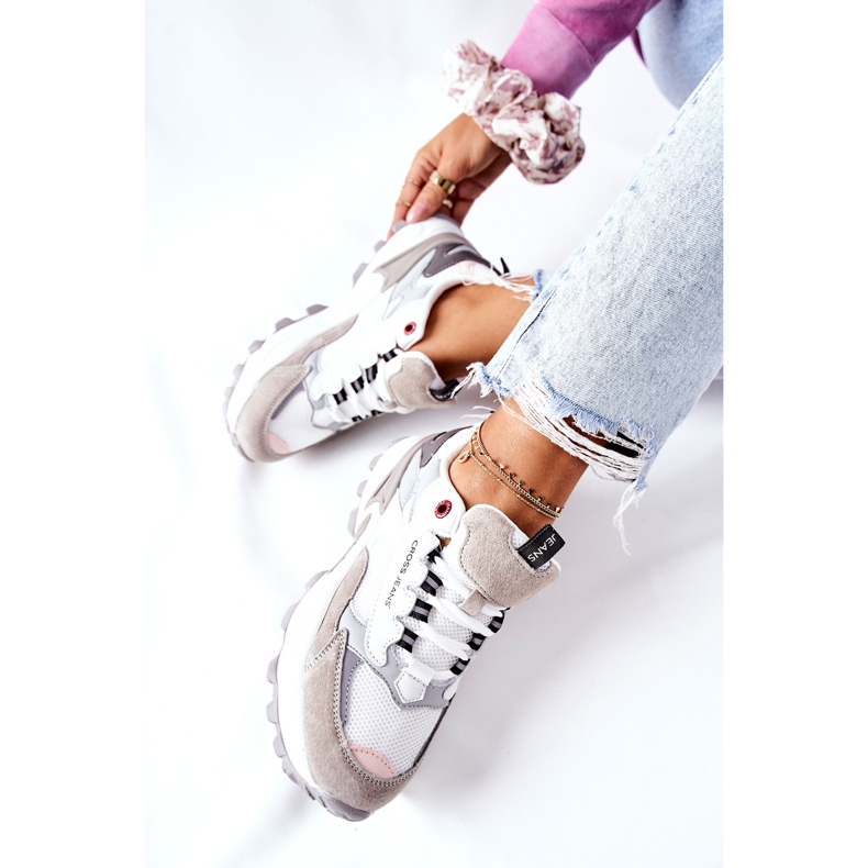 Cross Jeans Naisten urheilukengät Cross farkut valkoinen ja harmaa II2R4020C 2