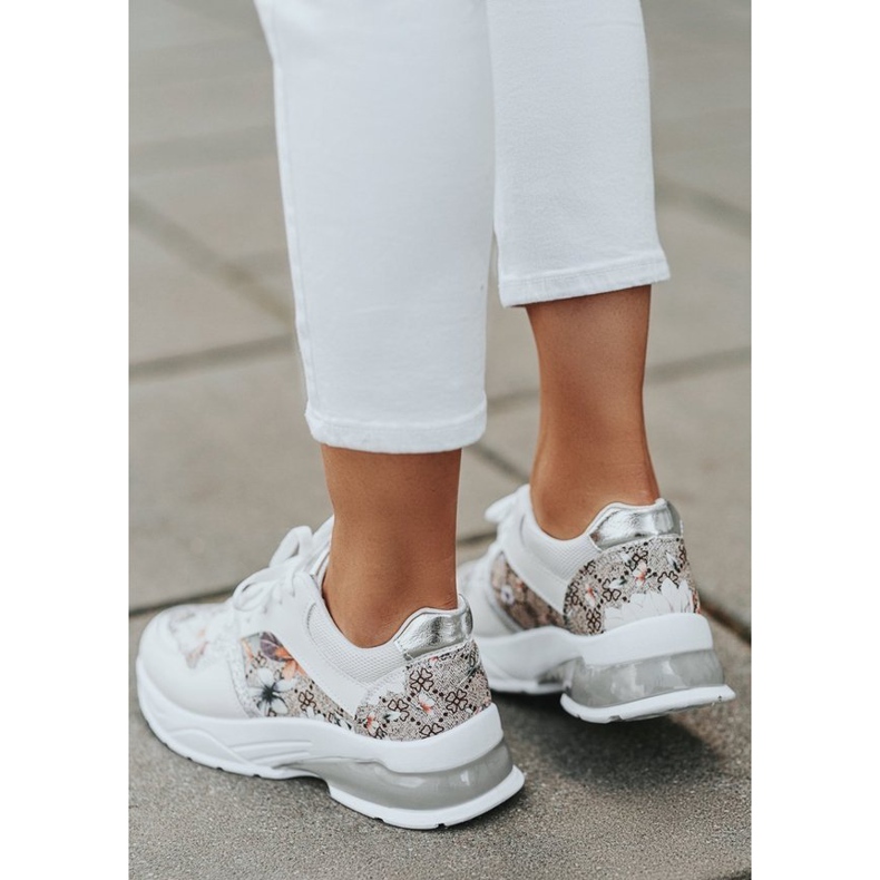 Valkoiset naisten urheilukengät Tialta valkoinen monivärinen 2