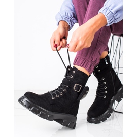 SHELOVET Mokkanahkaiset työsaappaat taskulla musta 1