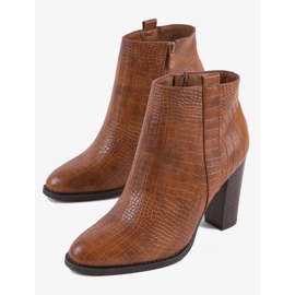 Kamelin saappaat krokotiilipylväässä Remini -kuviolla ruskea 2