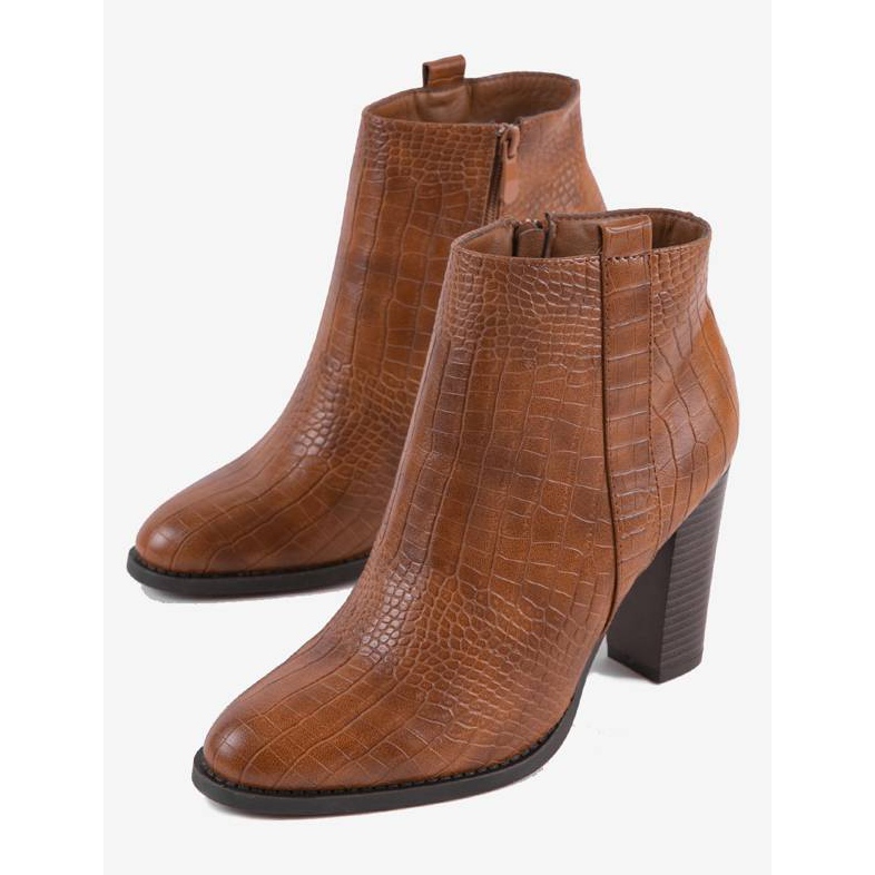 Kamelin saappaat krokotiilipylväässä Remini -kuviolla ruskea 2