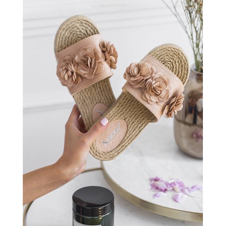 Beige naisten Sun Sparrow -tossut vaaleanpunainen 1