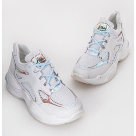 Big Funin valkoiset lenkkarit paksulla pohjalla valkoinen sininen 1