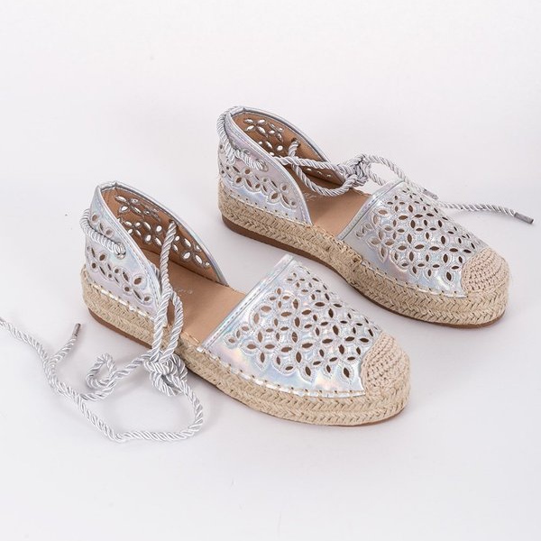 Peekaboo -hopeiset espadrillit hopea harmaa 1