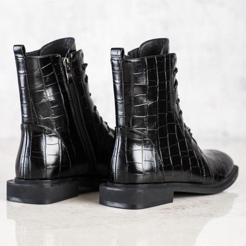 S. BARSKI S.BARSKI tyylikkäät ekonahkasaappaat musta 1