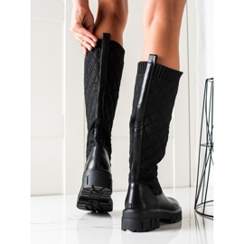 Seastar Tikatut Platform -saappaat musta 1